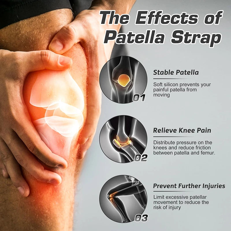 Adjustable Knee Pad for Pain Relief - Patella Stabilizer Brace for Hiking, Soccer, Basketball & Running