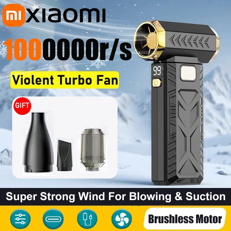 Xiaomi 1000000RPM Violent Fan Powerful Electric Air Blower Portable Dust Cleaner Typec Charging 55M/S Brushless Turbo Jet Blower