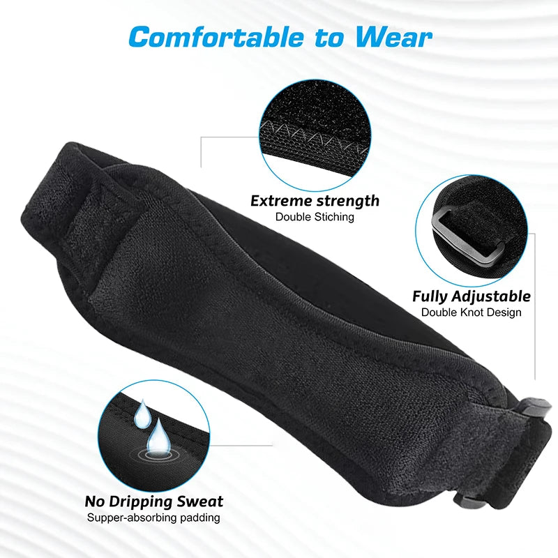 Adjustable Knee Pad for Pain Relief - Patella Stabilizer Brace for Hiking, Soccer, Basketball & Running