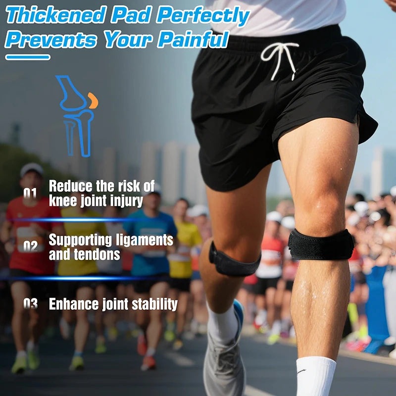 Adjustable Knee Pad for Pain Relief - Patella Stabilizer Brace for Hiking, Soccer, Basketball & Running